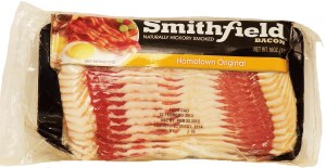 Smithfield bacon, naturally hickory smoked, hometown original 16 ounce
