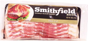 Smithfield thick sliced bacon, naturally hickory smoked 16 ounce
