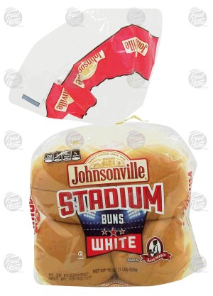 Johnsonville Stadium white hamburger buns, 8-count, sliced 16 ounce