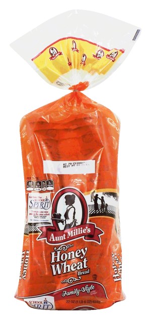 Aunt Millie's Family-Style honey wheat bread 22 ounce