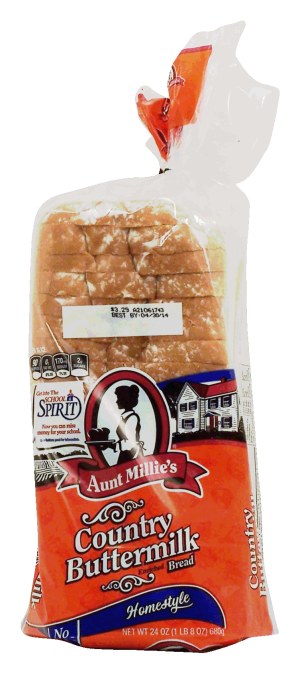 Aunt Millie's Homestyle country buttermilk enriched sliced bread loaf 22 ounce