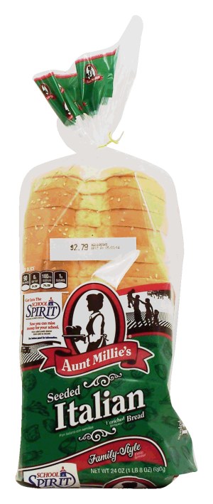 Aunt Millie's Family-Style seeded italian sliced enriched bread loaf 24 ounce