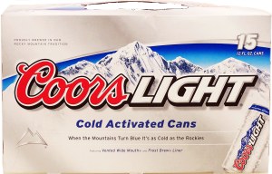 Coors Light domestic beer, 12-fl. oz. cans 15 pack