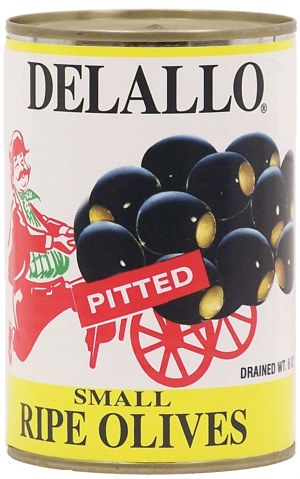Delallo small pitted olives ripe 6 ounce