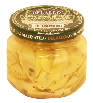 Delallo quartered & marinated artichoke hearts 6 ounce