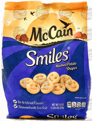 McCain Smiles mashed potato shapes, seasoned with sea salt 22 ounce