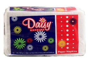 Daisy paper napkins, 1 ply 150 count