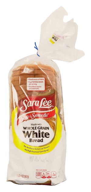 Sara Lee Soft & Smooth whole grain white sliced bread loaf 20 ounce