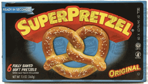 SuperPretzel baked soft pretzels, 6 ct, salt pack included 13 ounce