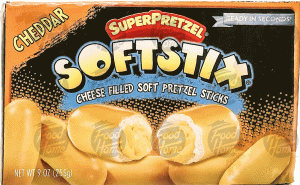 SuperPretzel Softstix cheddar cheese filled soft pretzel sticks 9 ounce