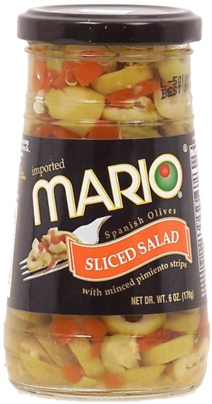 Mario sliced salad spanish olives with minced pimiento strips 6 ounce