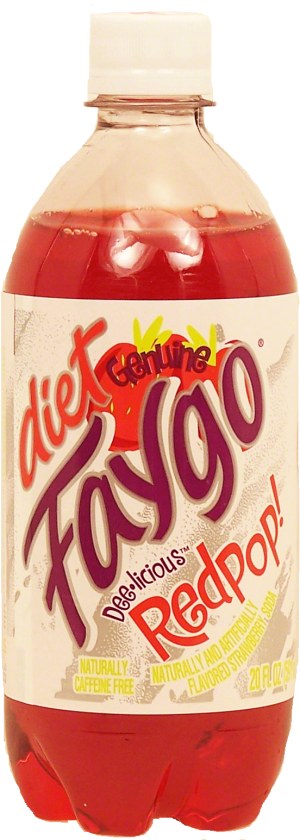 Faygo Redpop! diet strawberry flavored soda, caffeine free 20 ounce