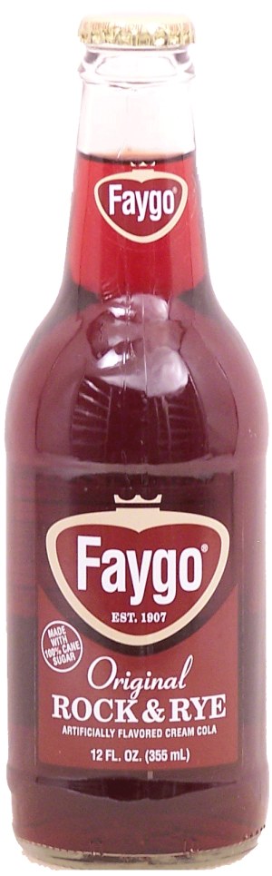 Faygo original rock & rye flavored cream cola, 100% cane sugar 12 fluid ounce