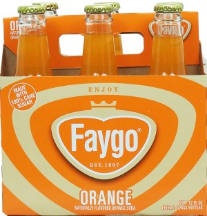 Faygo orange flavor soda, made with 100% cane sugar, 12-fl. oz. 6 pack