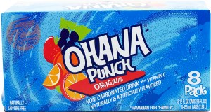 Ohana Punch original non-carbonated drink, caffeine free, 12-fluid ounce cans 8 pack