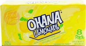 Ohana lemonade, non-carbonated drink, caffeine free, 12-fluid ounce cans 8 pack