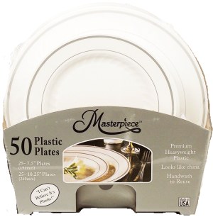 Masterpiece plastic platers, 25 x 7.5-inch and 25 x 10.25-inch 50 count