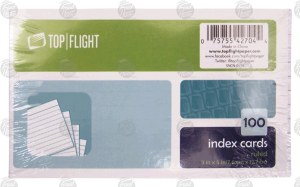 Top Flight ruled index cards, 3 x 5 in 100 count