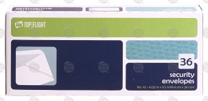 Top Flight security envelopes, no.10, 4 1/8 x 9 1/2-inch 36 pack