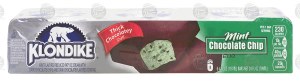 Klondike mint chocolate chip reduced fat ice cream with dark chocolate coating, 6-count 24 fluid ounce