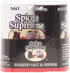 Spice Supreme iodized salt & pepper shakers 5 ounce