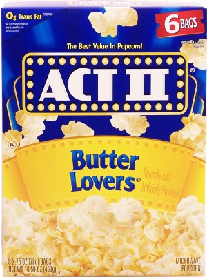Act II microwave popcorn, butter lovers, 6-bags 16.5 ounce