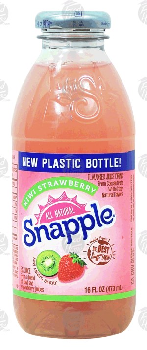Snapple kiwi strawberry flavored juice drink, 5% juice 16 fluid ounce