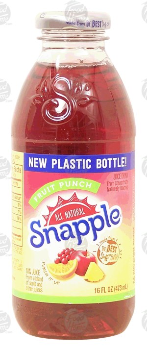 Snapple fruit punch, 10% juice 16 fluid ounce