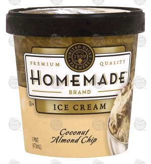 Homemade coconut almond chip ice cream 1 pint