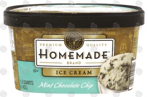 Homemade mint chocolate chip ice cream 1.5 quart