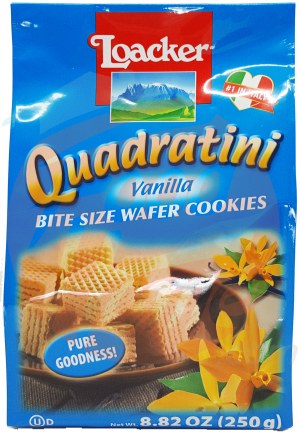 Loacker Quadratini vanilla bite size wafer cookies 250 gram