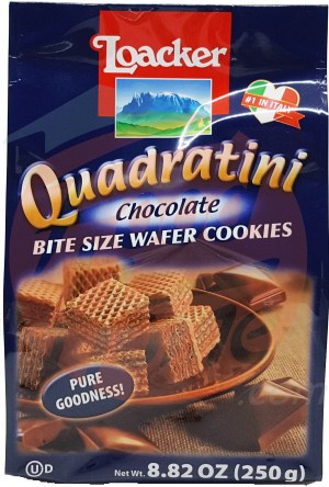 Loacker Quadratini chocolate bite size wafer cookies 250 gram