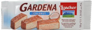 Loacker Gardena milk chocolate coated wafers with coconut cream filling 38 gram