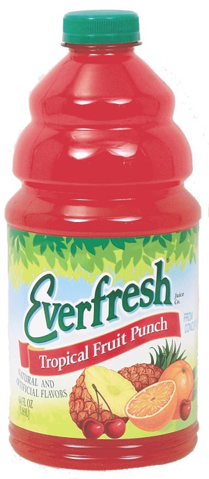 Everfresh tropical fruit punch from concentrate, 5% fruit juice 64 fluid ounce