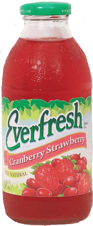 Everfresh cranberry strawberry juice, 10% juice 16 fluid ounce