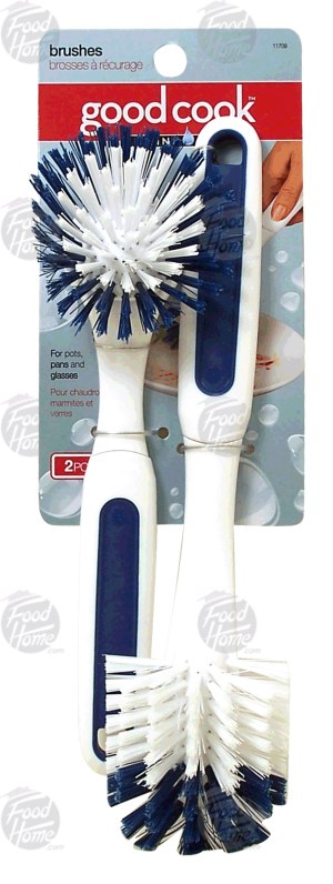 Good Cook brushes for pots, pans and glasses 2 count
