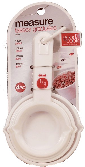 Good Cook measuring cups, plastic, 4 sizes 1 count