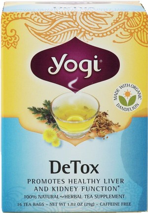 Yogi DeTox herbal tea supplement, promotes healthy liver and kidney function, 16-bags 1.02 ounce