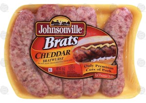 Johnsonville cheddar bratwurst, 5-count 19 ounce