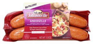 Johnsonville andouille, premium fully cooked smoke sausage with beef added 13.5 ounce