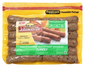 Johnsonville fully cooked breakfast sausage original recipe, 12 links 9.6 ounce