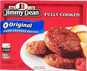 Jimmy Dean 8 fully cooked pork sausage patties, original style, 2 stay-fresh packages 9.6 ounce