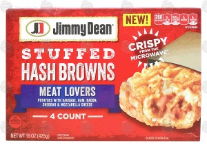 Jimmy Dean meat lovers stuffed hash browns, 4-count 15 ounce