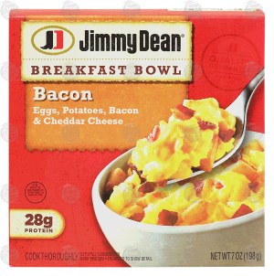 Jimmy Dean Breakfast Bowl bacon; eggs, potatoes, bacon & cheddar cheese 7 ounce