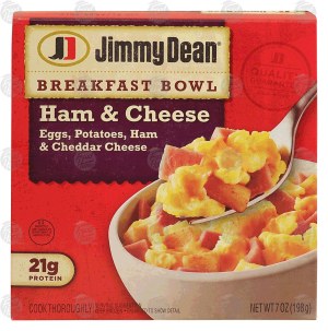 Jimmy Dean Breakfast Bowl ham & cheese; eggs, potatoes, ham & cheddar cheese 7 ounce