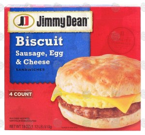 Jimmy Dean biscuit sandwiches with sausage,egg & cheese, 4-count, fully cooked 18 ounce