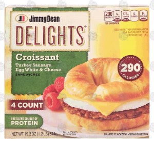 Jimmy Dean Delights croissant, turkey sausage, egg white & cheese sandwiches, 4 count 19.2 ounce