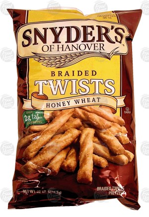 Snyder's Of Hanover braided twists, honey wheat pretzels 12 ounce