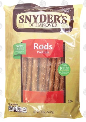Snyder's Of Hanover rods, pretzels 12 ounce