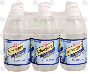 Schweppes club soda, sodium free, 6- 10 fl oz bottles 6 pack